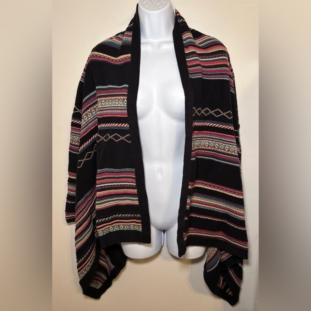 Foxcroft Western Woven Waterfall Sweater Weatern Cardigan Southwestern Sweater